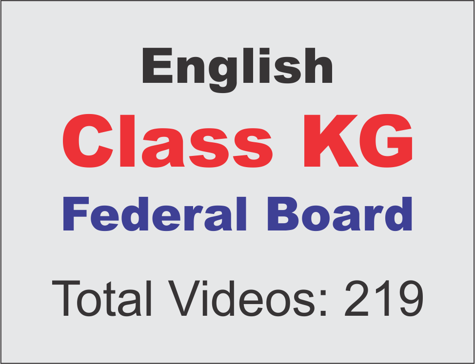 English Class KG Federal Board